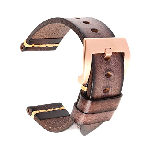 18-26mm Vintage italienisches Leder handgefertigtes Uhrenarmband Dornschließe Ölwachs Leder verschleißfestes Uhrenarmband, 22mm. von Ruthlessliu