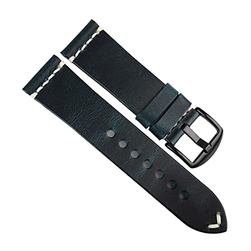 20-24mm Männer Retro Öl Wachs Kalbsleder Uhrenarmbänder Edelstahl Dornschließe Uhrenarmband Ersatz, 20mm. von Ruthlessliu