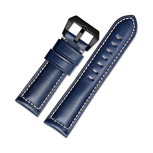 22-26mm Handgefertigtes Echtlederarmband Herren Retro Ölwachs Leder Uhrenarmband mit Edelstahl Dornschließe, 26mm von Ruthlessliu