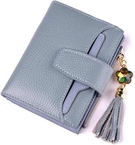 Brieftasche, Kartentasche, Damen-Geldbörse, Damen-Handy-Geldbörse, langes Münzfach, Kartenhalter, Clutch mit Schlüsselanhänger, Ring, Quaste, Reißverschluss-Armbänder (Farbe: D, Größe: 10 x 12,5 x 2 c von RybdaFDc