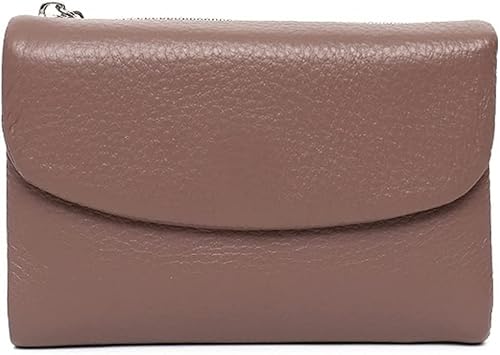 Brieftasche, Kartentasche, Geldbörse, weiblich, kurze Geldbörsen, klassisch, dreifach gefaltet, Geldtasche, Klappe, Schnappverschluss, einfaches Design, Damen, lässig, Rindsleder, Kartenhalter, Clutch von RybdaFDc