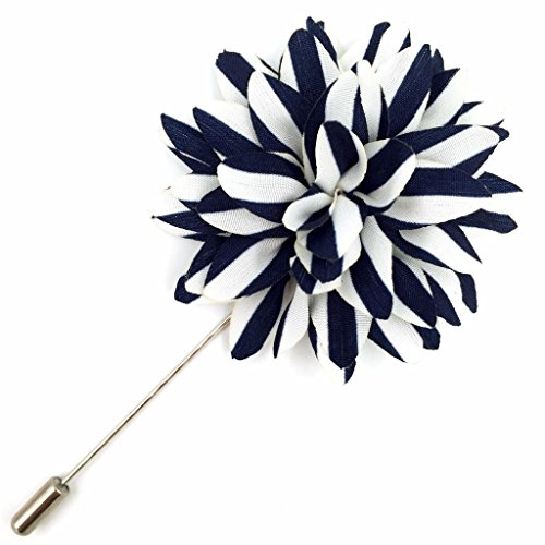 Assorted Fashion Herren Revers Blumen handgemachte Boutonniere Stick Pin Hochzeit neu (Blaue weiße Streifen) von S&W SHLAX&WING