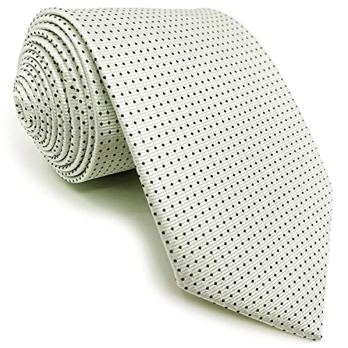 S&W SHLAX&WING Dotty Ties für Herren Weiß mit schwarzen Punkten für Herrenanzüge Skinny Slim von S&W SHLAX&WING