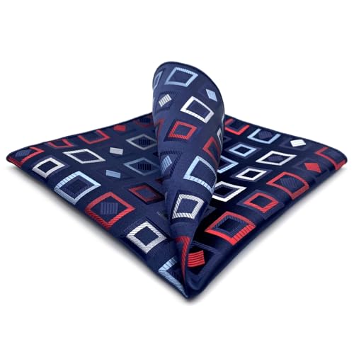 S&W SHLAX&WING Einstecktuch für Herren geometrisch blau mit rot weißem Muster aus Satin als Geschenk S&W SHLAX&WING Einstecktuch für Herren geometrisch blau mit rot weißem Muster aus Satin als Geschenk von S&W SHLAX&WING