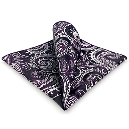 S&W SHLAX&WING Paisley Einstecktücher für Herren Dunkelviolett Weiß Schwarz Kantenfarbe S&W SHLAX&WING Paisley Einstecktücher für Herren Dunkelviolett Weiß Schwarz Kantenfarbe von S&W SHLAX&WING