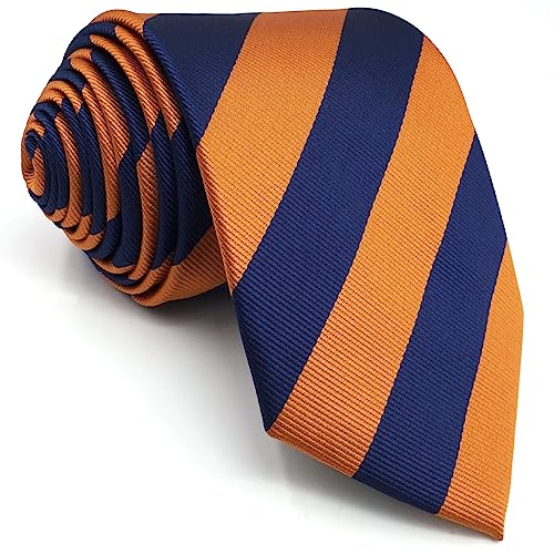 SHLAX&WING Neu Blau Orange Streifen Herren Krawatte Set Geschäftsanzug Dünne 6cm von S&W SHLAX&WING