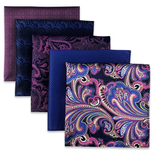 Shlax&Wing 5 Pieces Assorted Herren Einstecktücher Handkerchiefs Set 67 von S&W SHLAX&WING