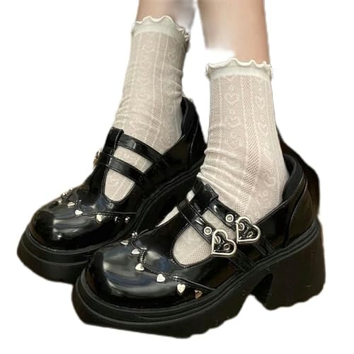 Damen Neue Gothic Dicke Sohle Damenschuhe Lackleder High Heels Damen Punk Stil Dicker Absatz Lolita Schuhe Damenschuhe von S8DOCFAF