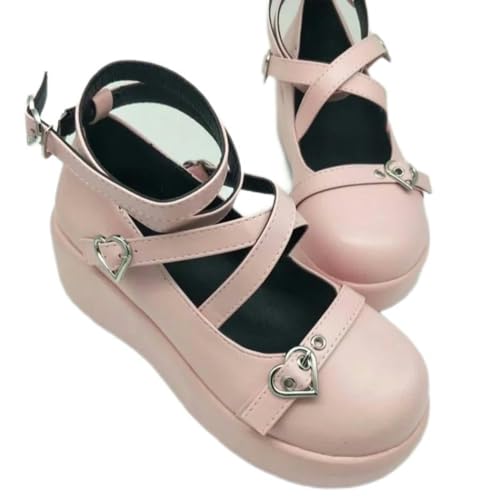 S8DOCFAF Neue Damen-Lolita-Schuhe mit dickem Sohlenkeil, Lolita-Damen-High-Heels, Kawaii-High-Heels-Damenschuhe von S8DOCFAF