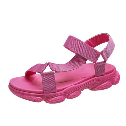 S8DOCFAF Bunte Strandsandalen mit Keilabsatz, Sommer-Damenmode, atmungsaktiv, große Größe, Schuhe mit weichen Sohlen, Hausschuhe mit dicken Sohlen, große Größe von S8DOCFAF