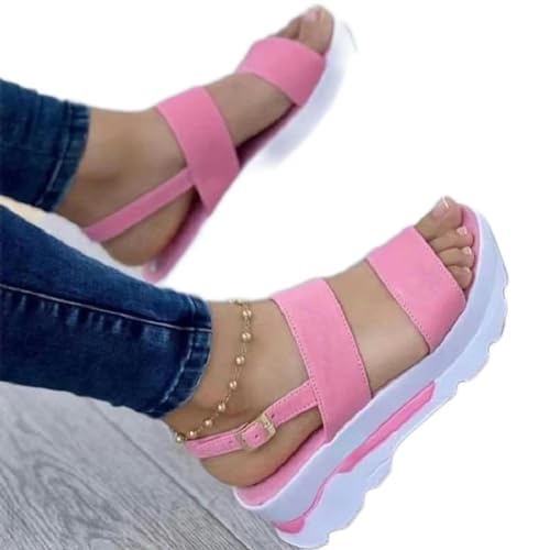 S8DOCFAF Mode frauen Dicke Sohle Schnalle Riemen Straße Sommer Schuhe Punk Strand Keil frauen Sandalen Dicke Sohle frauen Schuhe von S8DOCFAF