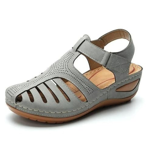 S8DOCFAF Neue 2024 Damen-Sandalen, Premium-Flache Schuhe, lässige weiche Sohle, Strandkeil-Damenschuhe von S8DOCFAF