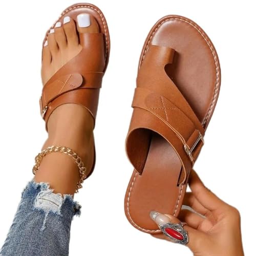 S8DOCFAF Neue Damen-Hausschuhe im Freien, lässig, Strand-Damenschuhe, Sommer, neue flache Flip-Flops, Sandalen, Damen-Hausschuhe von S8DOCFAF