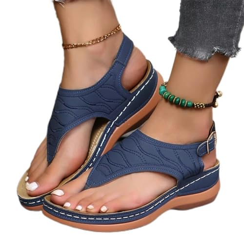 S8DOCFAF Neue Sommerschuhe für Damen, Sandalen mit dicken Sohlen, Keilsandalen für Damen, leichte Freizeitschuhe für Damen, Damenschuhe in großen Größen von S8DOCFAF