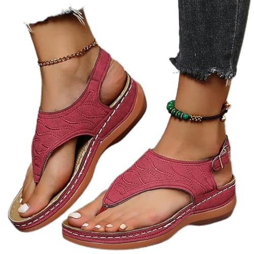 S8DOCFAF Neue Sommerschuhe für Damen, Sandalen mit dicken Sohlen, Keilsandalen für Damen, leichte Freizeitschuhe für Damen, Damenschuhe in großen Größen von S8DOCFAF