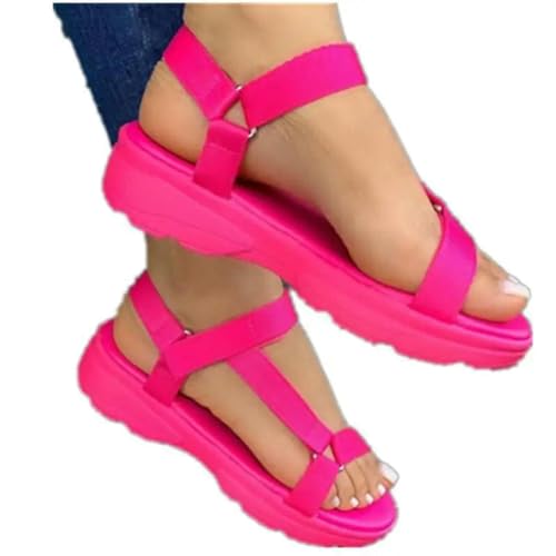 S8DOCFAF Sommer neue Sandalen Regenbogenfarbe flachen Boden Damen Sandalen Sandalen Damen Outdoor Strandschuhe von S8DOCFAF