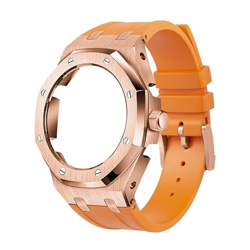 SAAWEE GA2100/2110 Uhrenarmband aus Gummi und Edelstahl-Metallgehäuse, kompatibel mit GA2100/2110, verbesserte Metalllünette, Fluorkautschuk-Armband, Einheitsgröße, Achat von SAAWEE