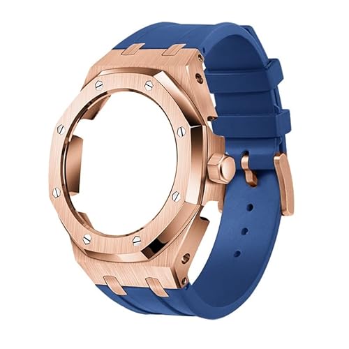 SAAWEE GA2100/2110 Uhrenarmband aus Gummi und Edelstahl-Metallgehäuse, kompatibel mit GA2100/2110, verbesserte Metalllünette, Fluorkautschuk-Armband, Einheitsgröße, Achat von SAAWEE