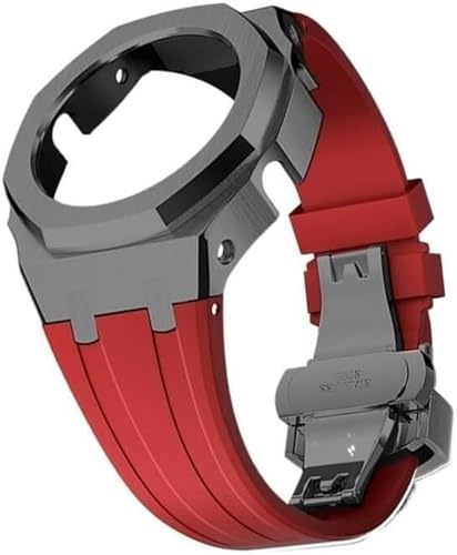 SAAWEE Metall-Gehäuse, Gummi-Uhrenarmband-Modifikationsset, für GA2100/GA2110, Ersatzarmband, Edelstahlarmband, Lünette, Rahmen, Zubehör mit Bodenabdeckung, Einheitsgröße, Achat von SAAWEE