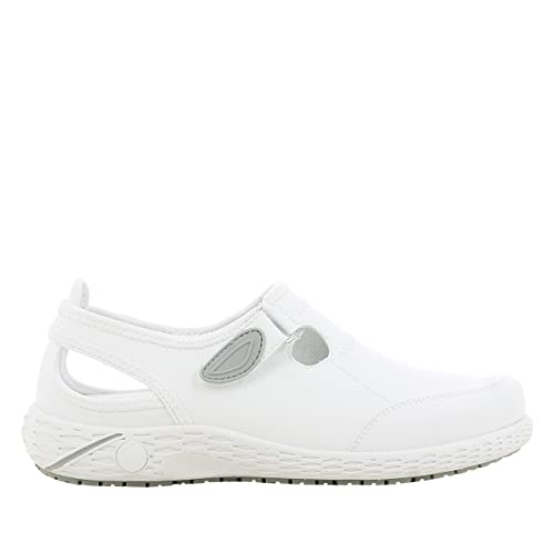 SAFETY JOGGER Arbeitsschuhe Damen Oxypas - LINA - Leichter, Bequemer Sicherheitsschuh mit Klettverschluss, ideal für Pflege, Küche oder Innenbereich, rutschfest, 36 EU Weiss von SAFETY JOGGER