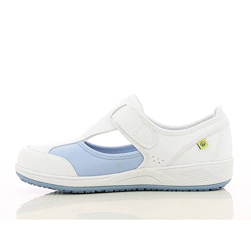 SAFETY JOGGER Arbeitsschuhe Damen Oxypas 38 EU Blau - Camille - Leichter, Bequemer Sicherheitsschuh mit Klettverschluss, ideal für Pflege, Küche oder Innenbereich, rutschfest von SAFETY JOGGER