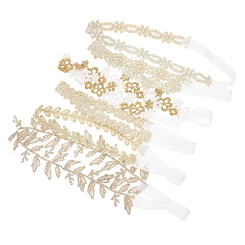 SAFIGLE 12 Blumenstirnband Haarschmuck für Babys Spitzenstirnband für stirnbänder Haarschmuck für Kinder Schleife Stirnband goldene Kopfbedeckung Kleinkind Schal von SAFIGLE