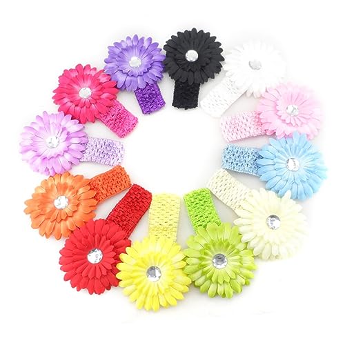 SAFIGLE Baby Girl Hairbands 12st Baby Stirnbänder Blumenstirnbänder Für Babys Haargummis Für Babys Gänseblümchen-haarspange Baby Mädchen Kopfbedeckung Die Blumen Stirnband Kind von SAFIGLE