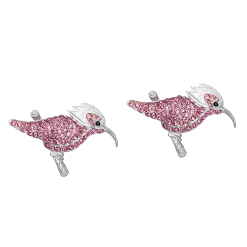 SAFIGLE 2St Tier Brosche trachtenbrosche gastgeschenke geburtstag brosche pin geburtstags mitbringsel gift ideas schöne nadel Frauen Brosche Diamant Stift Kolibri Männer und Frauen Rosa von SAFIGLE