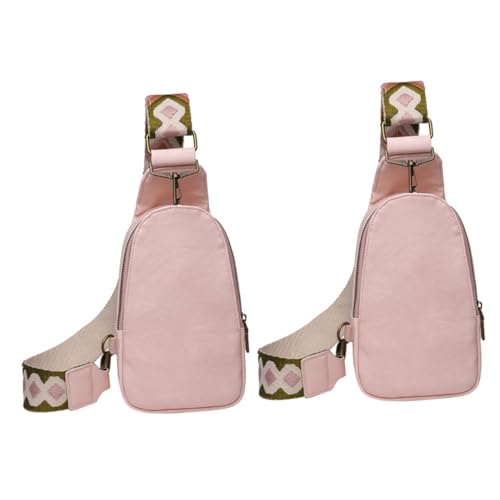 SAFIGLE 2St Brusttasche Ledergeldbörsen für Damen Leichter Rucksack Männer Reiserucksack Handtasche Umhängetasche gfg Damen geldbörsen Gürteltasche Hüfttasche Bote Taschen Fräulein Pu Rosa von SAFIGLE