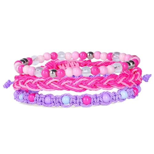 SAFIGLE 3st Armbänder Anzüge Für Männer Weihnachtsgeschenke Geschenk Für Frauen Böhmisches Armband Damenanzüge Surfer-armband Schmuck-kits Herrenanzüge Böhmen 3-teiliges Set Fräulein Rosa von SAFIGLE