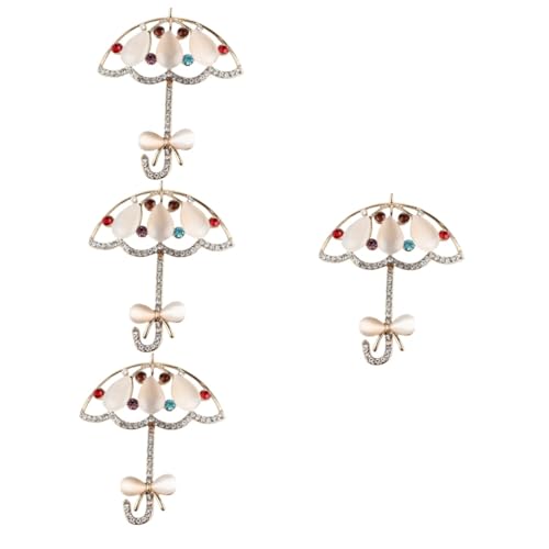 SAFIGLE 4 Stück Regenschirm Brosche Hutbrosche Regenschirm-Bling-Brosche geschenke für den jahrestag weihnachtsgeschenke dekorative Stifte Hüte Schal Brosche Schirmnadel Revers schmücken von SAFIGLE