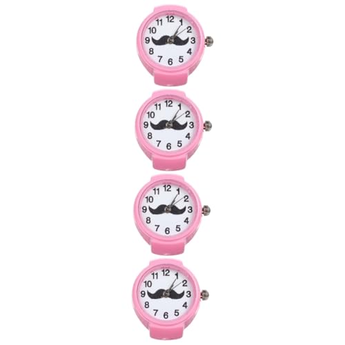 SAFIGLE 4 Stück Ringuhr Fingerringe Für Männer Trendiges Dekor Uhrenring Trendige Ringe Mädchen Digitaluhr Uhren Für Männer Geschenke Für Damen Sportuhr Kleine Uhr Süssigkeit Mann Rosa Abs von SAFIGLE