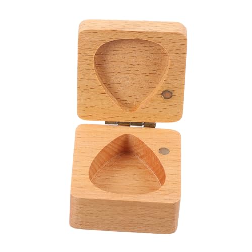 SAFIGLE Kasten Pick-Box Aus Holz Gitarrenzubehör Schlag Für Gitarrenplektrum Gitarren-Inlay-Aufkleber Zubehör Für Gitarrenpicks Mülleimer-Organizer Musik Sammelbox von SAFIGLE