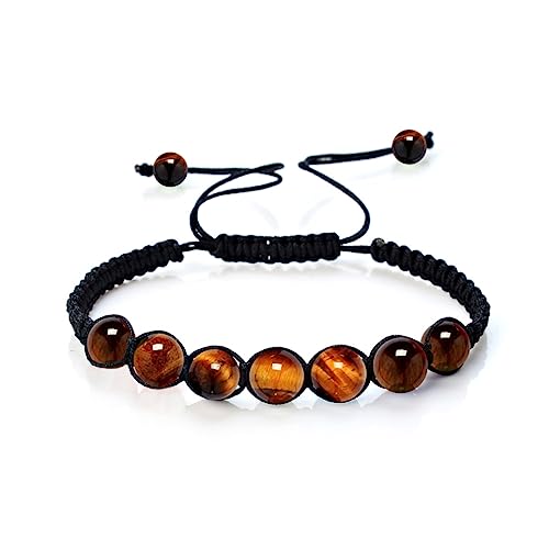 SAFIGLE Perlen Gewebt Geflochtenes Perlenarmband Rundes Perlenarmband Perlenkette Armband Kristall Armband Natursteinarmband Geflochtene Perle Korn Yoga Armbänder Männer Und Frauen von SAFIGLE