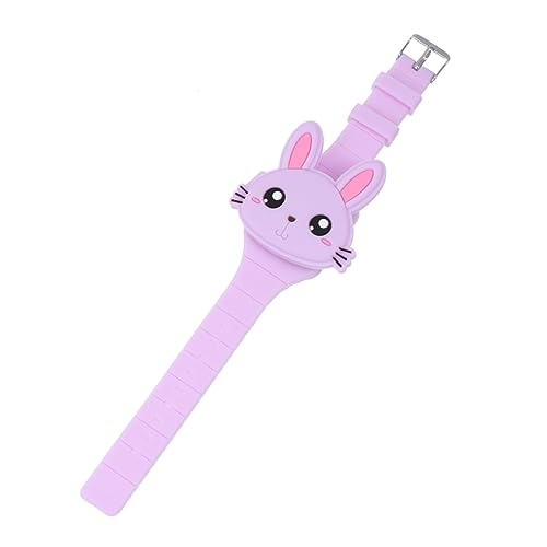 SAFIGLE Kinder beobachten Spielzeug Cartoon-Uhren LED-Uhren für Kinder led Armbanduhr kinderuhren Viole Kinderspielzeug Hasenspielzeug Uhrenspielzeug aus Silikon Karikatur Anschauen Epoxid von SAFIGLE