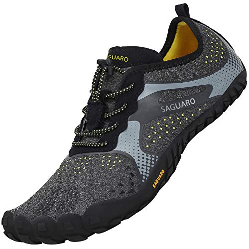 SAGUARO Barfußschuhe Herren Damen Atmungsaktiv Aquaschuhe Sport Wasserschuhe Trekking Zehenschuhe Minimalistische Surf Joggen Barfuss Schwimmschuhe,Aqua Schwarz 36 von SAGUARO