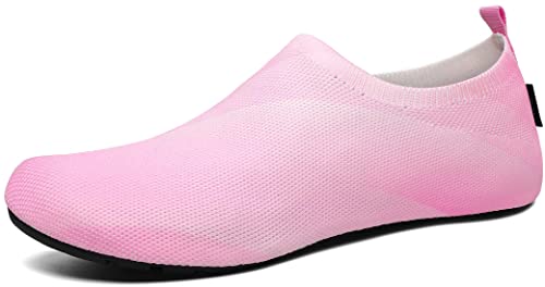 SAGUARO Hausschuhe Damen Herren Leicht Hüttenschuhe Atmungsaktiv rutschfest Flache Pantoffeln Bequem Weich Flexibel Schlappen Home Cozy Geschlossene Slippers, Errötendes Rosa 36/37EU von SAGUARO