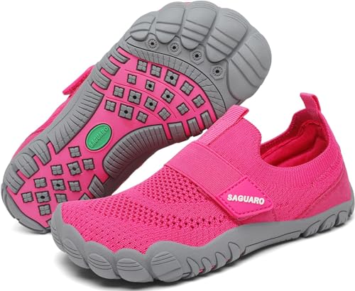 SAGUARO Badeschuhe Kinder Wasserschuhe Schwimmschuhe Jungen Mädchen Aquaschuhe Strandschuhe rutschfest Neoprenschuhe Surfschuhe Atmungsaktiv Wassersportschuhe Tauchschuhe Tiefes Rosa, Gr.30 EU von SAGUARO