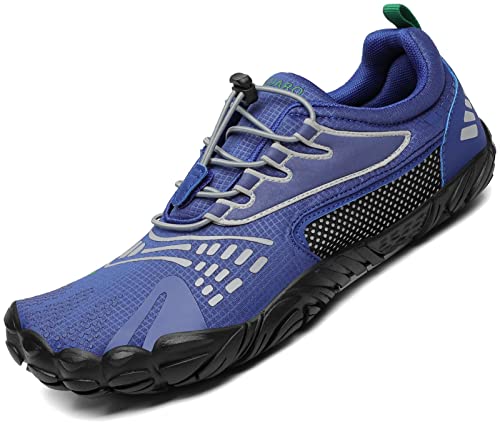 SAGUARO Barfußschuhe Herren Damen Traillaufschuhe Outdoor & Indoor Training Fitnessschuhe Wander Wald Strand Straße Laufschuhe Walkingschuhe Schnell Trocknend Badeschuhe, Azurblau, 45 EU von SAGUARO