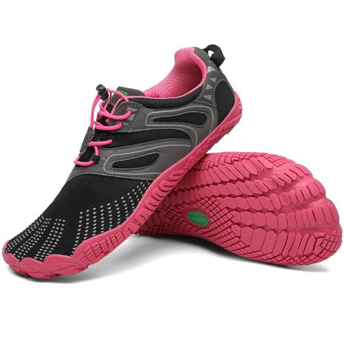 SAGUARO Barfußschuhe Damen Barfussschuhe Herren Outdoor Zehenschuhe Barefoot Shoes Mit Zero-Drop Solhe, Vitality IV - Barfußschuhe Super Rose,Gr.37 von SAGUARO