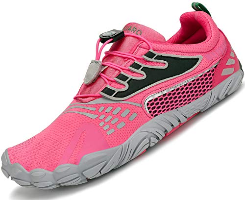 SAGUARO Barfußschuhe Herren Damen Traillaufschuhe Outdoor & Indoor Training Fitnessschuhe Wander Wald Strand Straße Laufschuhe Walkingschuhe Schnell Trocknend Badeschuhe, Fuscia Rosa, 36 EU von SAGUARO