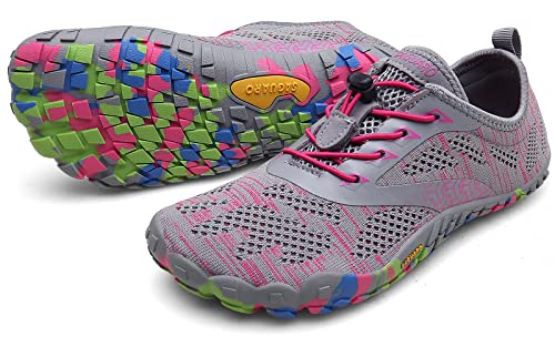 SAGUARO Barfußschuhe Herren Damen Traillaufschuhe Outdoor & Indoor Training Fitnessschuhe Wander Wald Strand Straße Laufschuhe Walkingschuhe Schnell Trocknend Badeschuhe, Taffy Rosa, 36 EU von SAGUARO