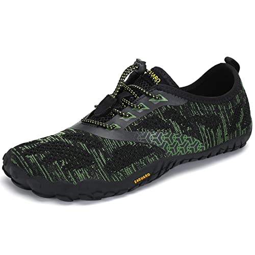 SAGUARO Barfußschuhe Damen Herren Zehenschuhe Traillaufschuhe Weich Bequem Barfussschuhe Fitnessschuhe Männer Frauen Trainingsschuhe für Joggen Laufen Wandern, Krokodil Grün, 43 EU von SAGUARO