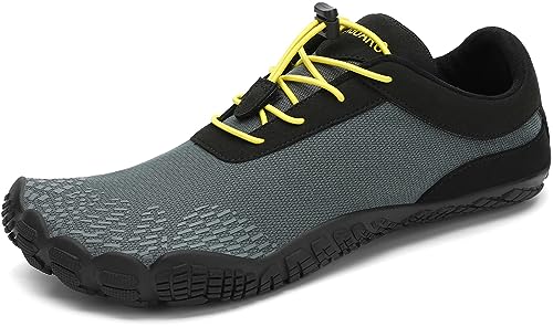 SAGUARO Barfußschuhe Herren Damen Zehenschuhe Ultraleicht Bequem Traillaufschuhe rutschfest Atmungsaktiv Barfussschuhe mit Breiter Zehenbox für Training Fitness, Tiefes Grau, 38 EU von SAGUARO