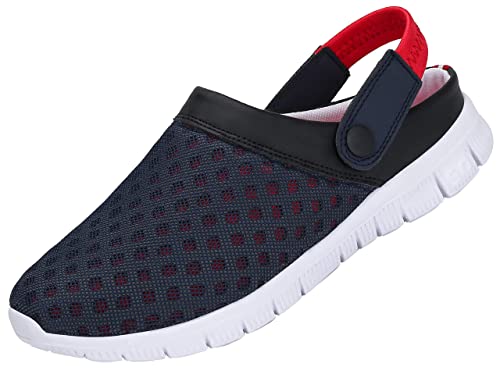 SAGUARO Gartenschuhe Slip On Outdoor Hausschuhe Leichtgewicht Mesh Sommersandalen Freizeitschuhe, 44 EU, Rot von SAGUARO