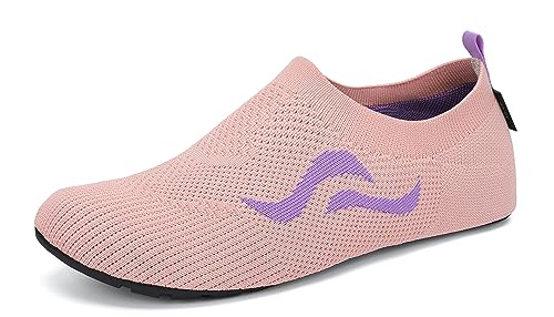 SAGUARO Hausschuhe Damen Herren Leicht Hüttenschuhe Atmungsaktiv rutschfest Flache Pantoffeln Bequem Weich Flexibel Schlappen Home Cozy Geschlossene Slippers, Rosa 36/37 EU von SAGUARO