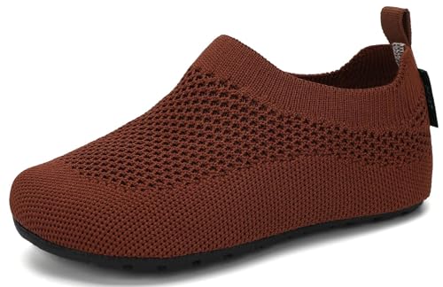 SAGUARO Kinder Hausschuhe Mädchen Jungen Barfußschuhe Leicht Rutschfest Kleinkinder Lauflernschuhe Weich Flexibel Badeschuhe für Frühling Sommer, Kaffee 30/31 EU von SAGUARO