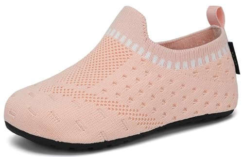 SAGUARO Kinder Hausschuhe Mädchen Jungen Barfußschuhe Leicht Rutschfest Kleinkinder Lauflernschuhe Weich Flexibel Badeschuhe für Frühling Sommer, Rosa 18/19 EU von SAGUARO