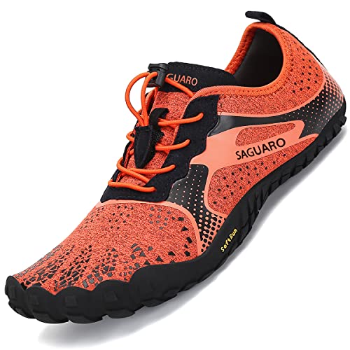 SAGUARO Sommer Barfußschuhe Damen Badeschuhe Schwimmschuhe Schnell Trocknend Wasserschuhe Frauen Strandschuhe Surfen Neoprenschuhe, Orange, 40 EU von SAGUARO