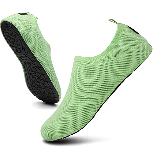 SAGUARO Herren Hausschuhe Leicht Slip on Pantoffeln Damen Mesh Atmungsaktiv Geschlossene Hüttenschuhe Frauen rutschfest Barfußschuhe,Aqua Grün 46/47 von SAGUARO